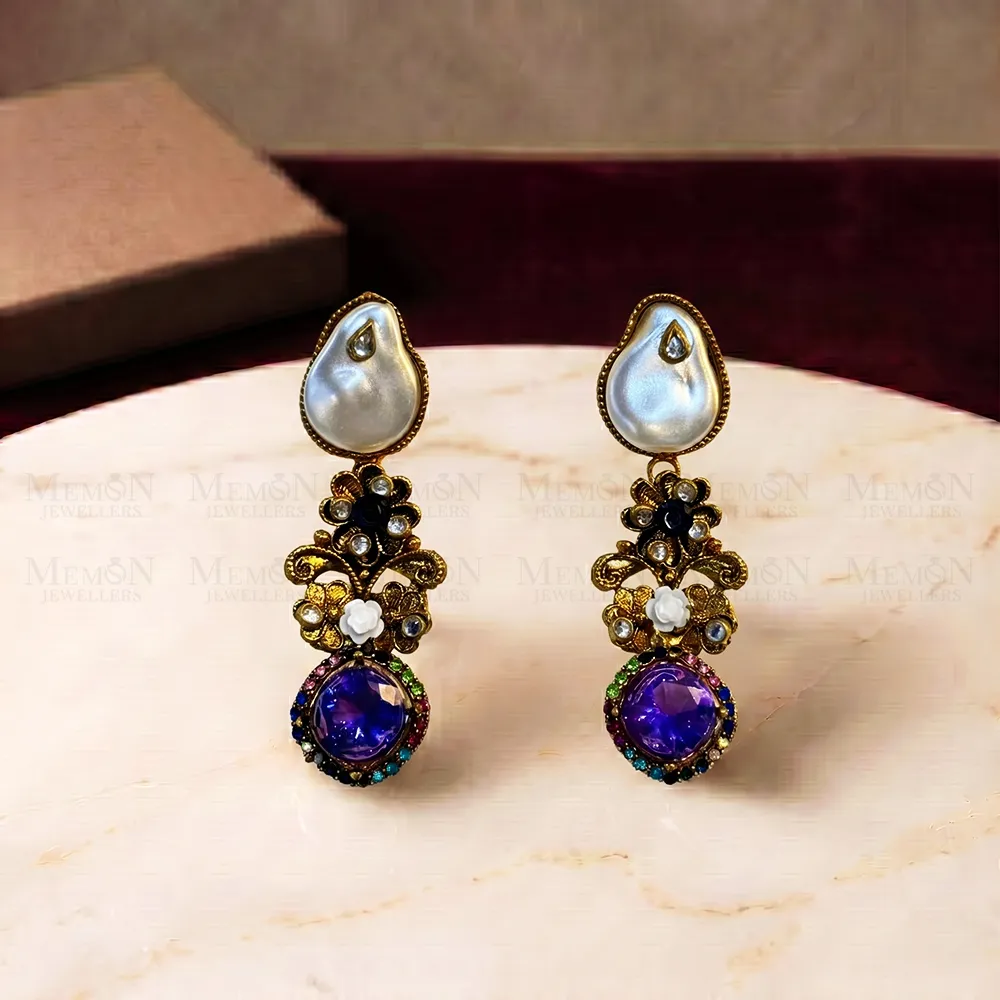 Imperial Violet Pearl Grace Earrings