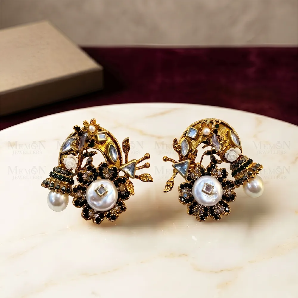 Onyx Black Pearl Garden Earrings