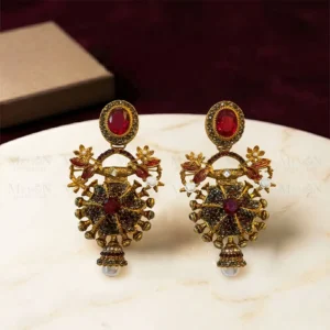 Ruby Red Royal Charm Earrings