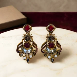 Ruby Red Royal Pearl Earrings