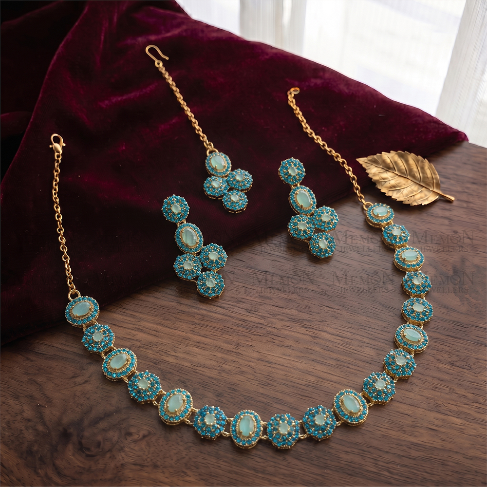 Feroza Oval Partywear Necklace Set