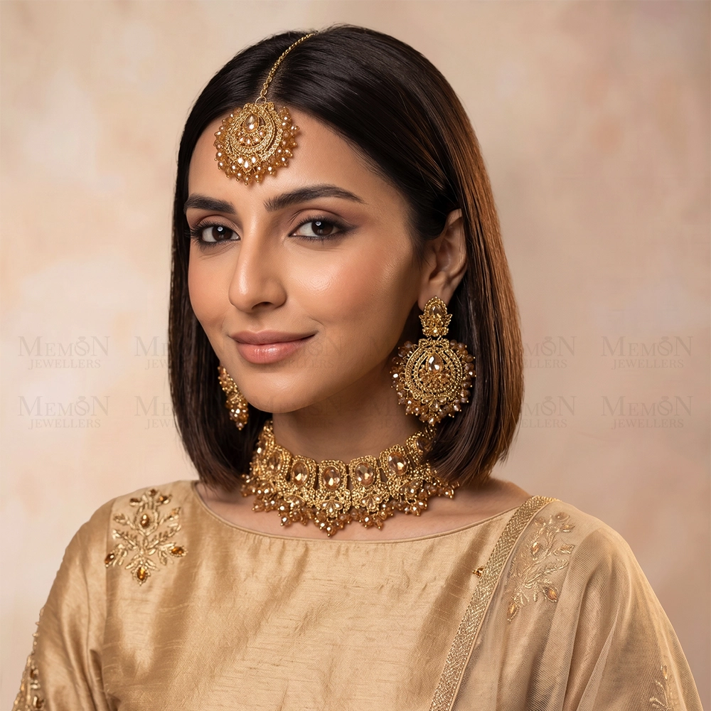 Metallic Gold Shehnaai Royal Bridal Set