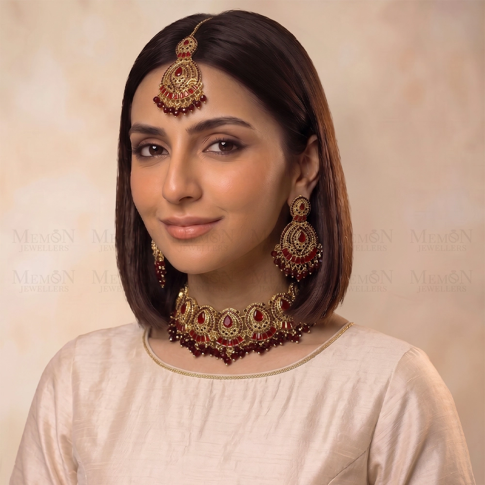Ruby Red Mahira Heritage Bridal Set