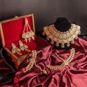 AQUA BLUE STONE MEHRAAB BRIDAL SET
