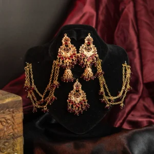 RUBY RED MEHR-E-ZEENAT SAHARA EARRINGS